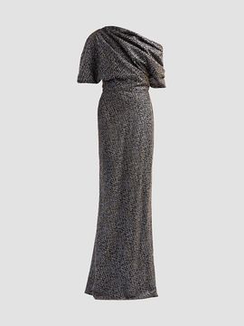 Amsale Women's Brocade Draped One-Shoulder Gown