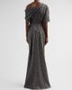 Amsale Women's Brocade Draped One-Shoulder Gown - 3