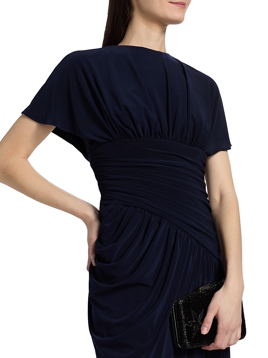 amsale jersey dress NEW AMSALE Back Cutout JERSEY DRESS GOWN SIZE 2 $280 BLACK BRIDESMAID
