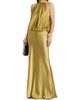 Amsale Women's Draped Satin Halterneck Gown - 3