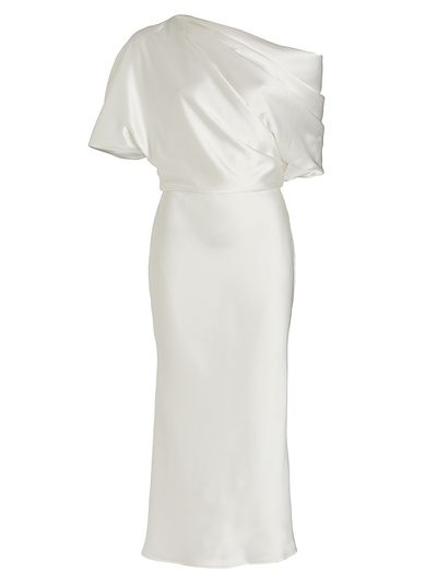 Amsale Women's Draped Satin Pencil Midi-Dress