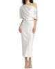 Amsale Women's Draped Satin Pencil Midi-Dress - 3