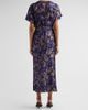Amsale Women's Floral Jacquard Draped Midi Dress - 3