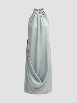 Amsale Women's Halterneck Draped Midi Dress