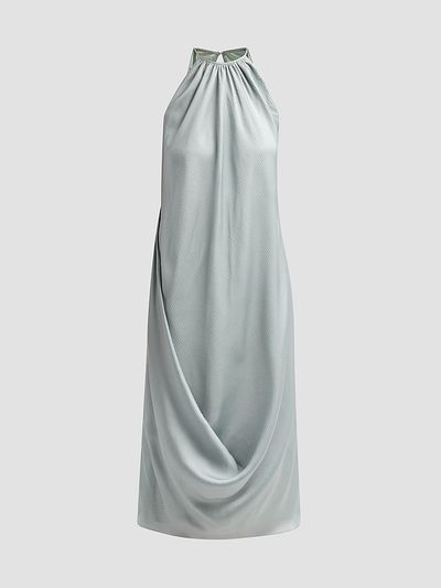 Amsale Women's Halterneck Draped Midi Dress