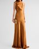 Amsale Women's Liquid Satin Draped Gown - 4