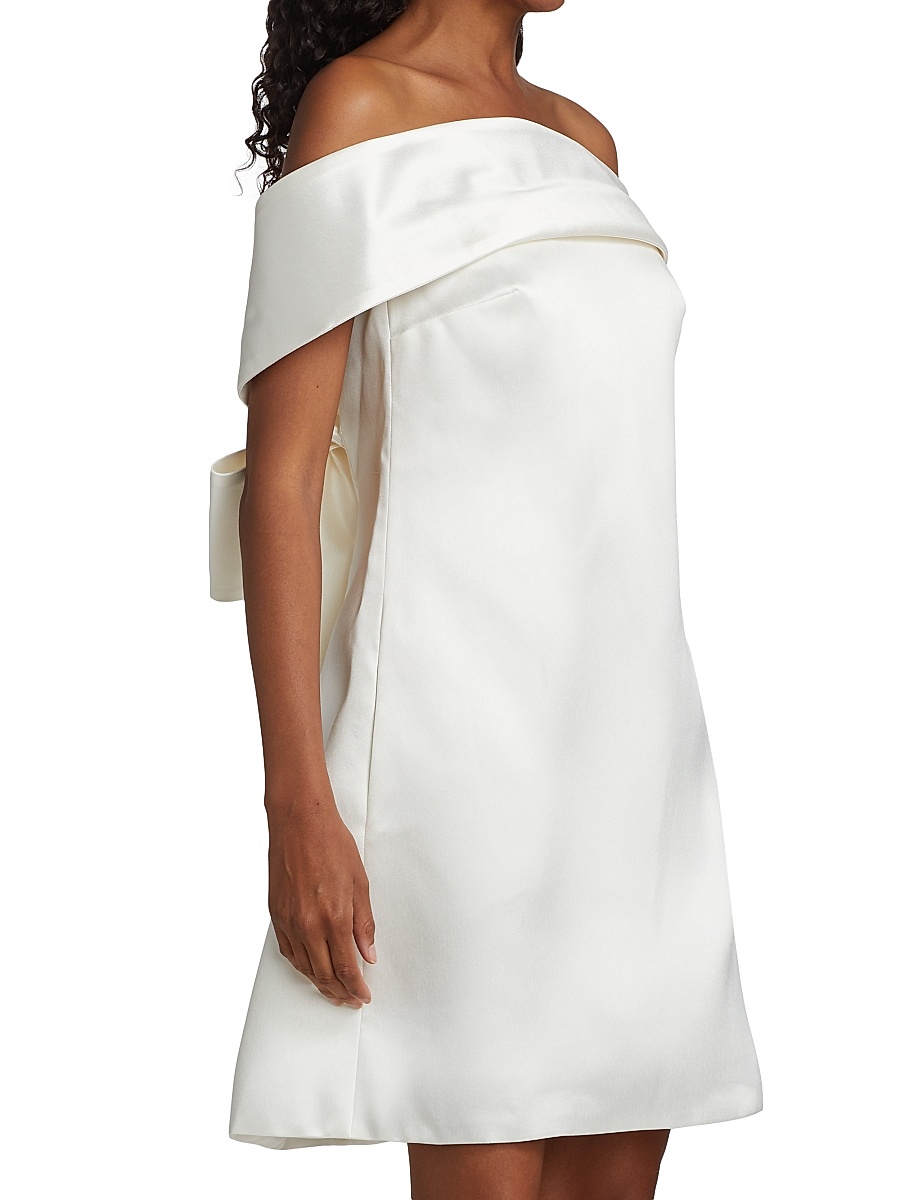 Amsale - Women's Mikado Off-The-Shoulder Shift Dress