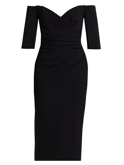Amsale Women's Off-The-Shoulder Body-Con Midi-Dress