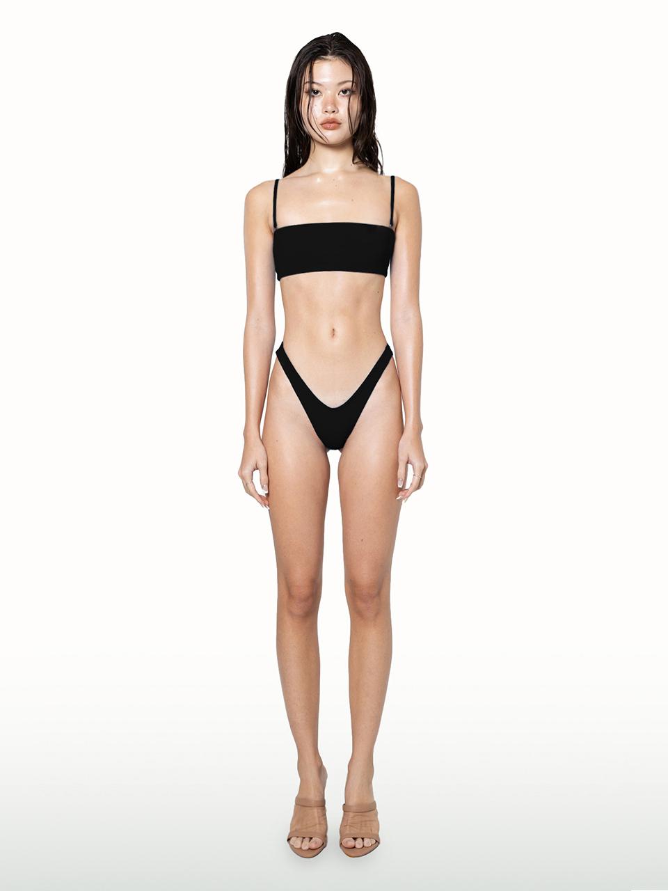 AMUN Luxe Micro Bandeau Bikini Set [Black]