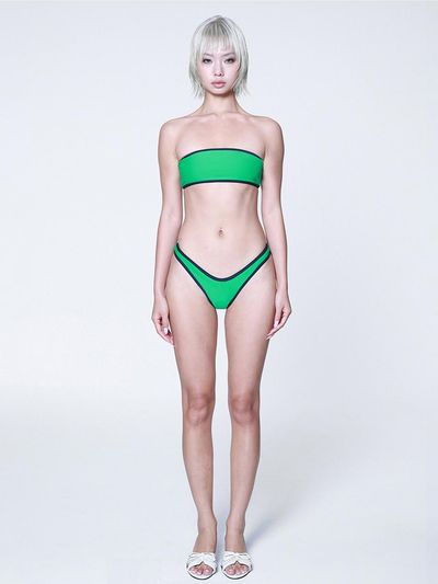 AMUN Nabi Bandeau Bikini [Green/Navy]
