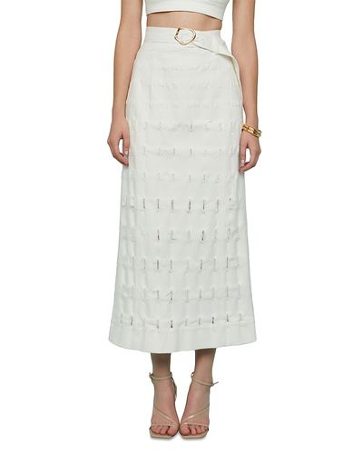 Amur Amur Jay Textured Twill Midi Skirt