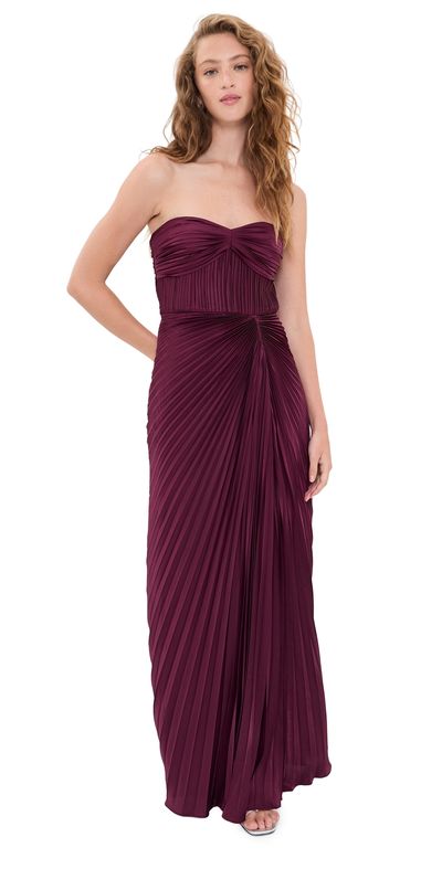 AMUR AMUR Joyceann Sweetheart Gown Pinot Noir