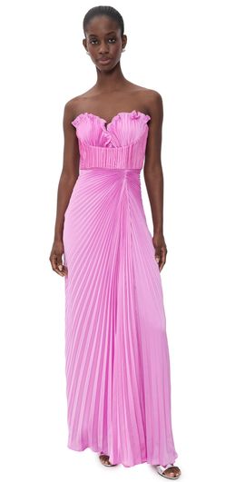 AMUR AMUR Kaylani Pleated Gown Pink Horizon