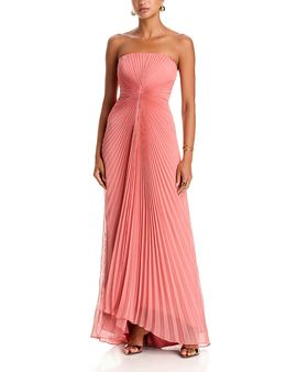 Amur Amur Myra Strapless Pleated Gown