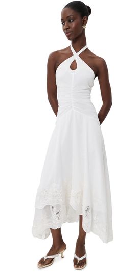 AMUR AMUR Romee Embroidered Maxi Dress Seed Pearl