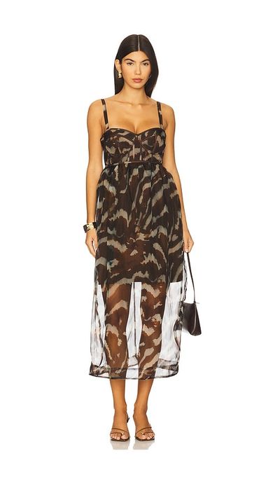 amur ruched bustier pleated dress Amur Dresses