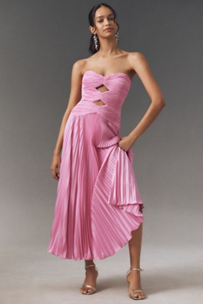 amur strapless pleated dress Belle Dress Deep Oceans / 12