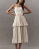 AMUR Esme Laser-Cut Floral Tiered Midi Dress - 1