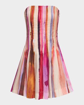 AMUR Gina Strapless Pintuck Mini Dress