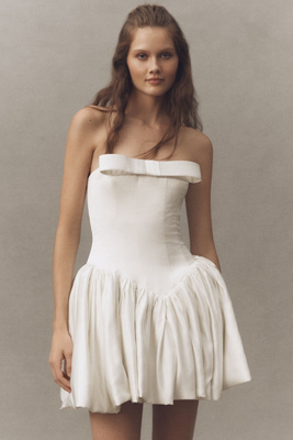 AMUR - Mirelle Strapless Drop-Waist Mini Dress