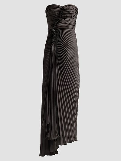 AMUR Women's Alexandra Ruched Pleated Strapless Gown
