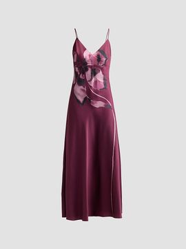 AMUR Women's Coralee Floral Slip Maxi Dress