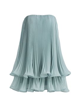 Amur Women's Dalia Pleated Strapless Babydoll Minidress