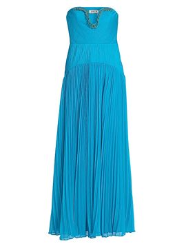 sachin and babi light blue dress Meana Halter Plunge Drop-Waist Midi Dress main image 0