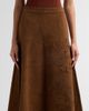 AMUR Women's Kara Floral-Embroidered Faux-Suede Midi Skirt - 5
