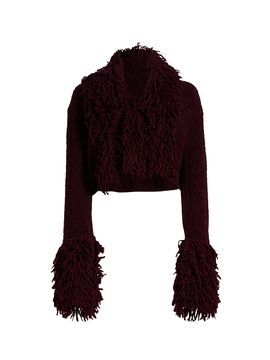 AMUR Women's Lilia Fringe-Trimmed Knitted Top