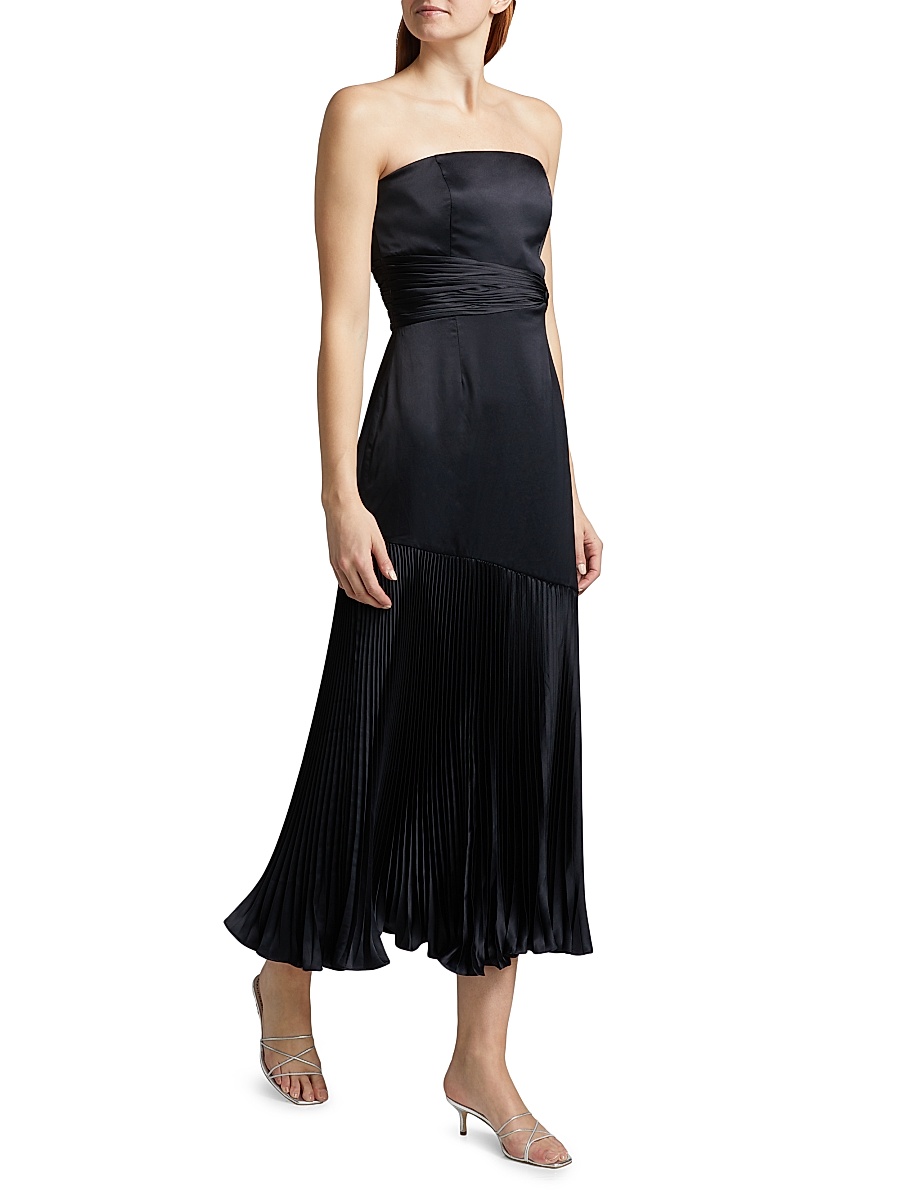 amur milly strapless pleated maxi dress Amur
