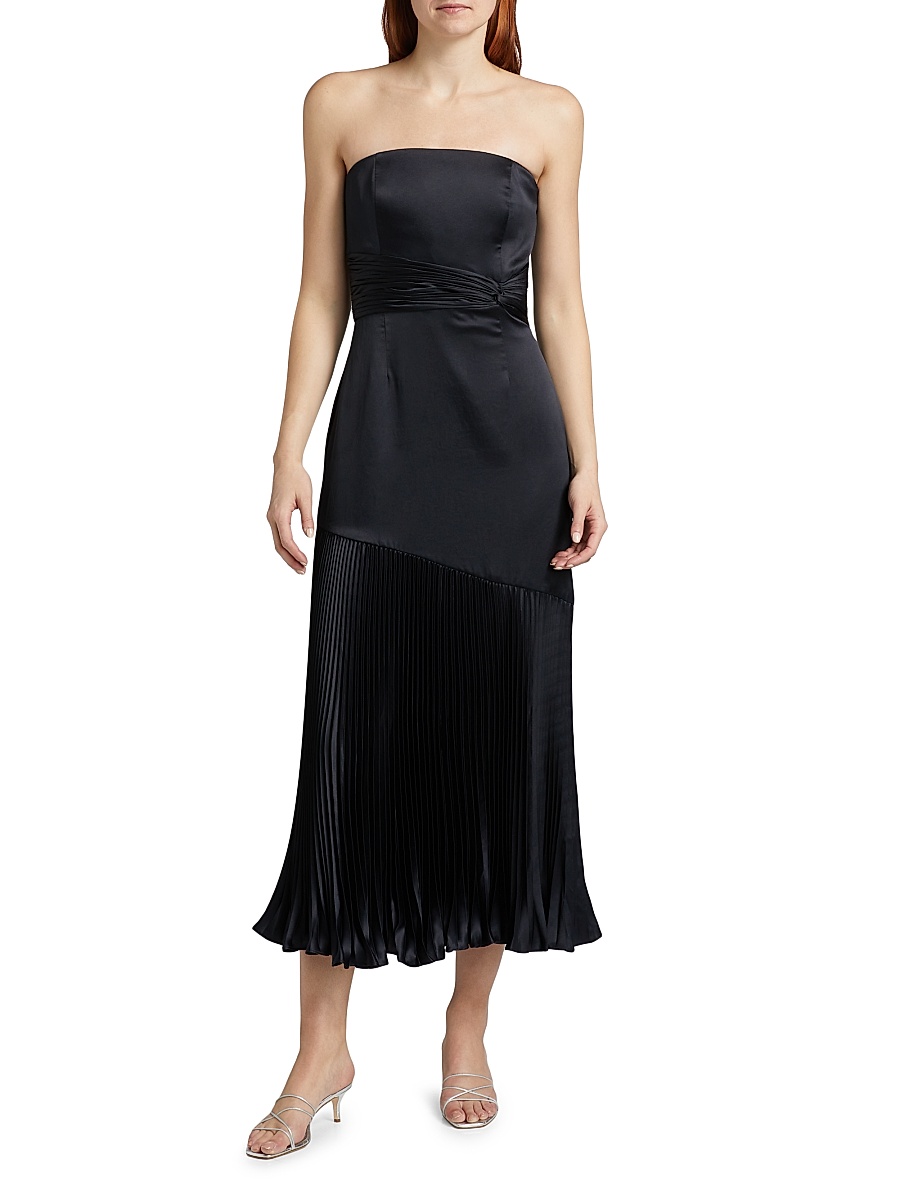 amur milly strapless pleated maxi dress Amur