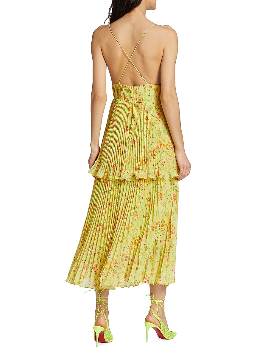 paros maxi dress pleated gold Petal and Pup Women's Naira Pleated Maxi Dress