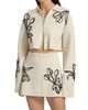 Amur Women's Rosenna Embroidered Knit Zip-Front Top - 3