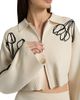 Amur Women's Rosenna Embroidered Knit Zip-Front Top - 6
