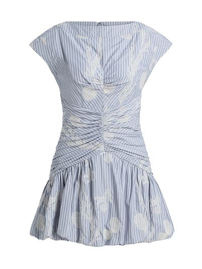 Amur Women's Rowyn Striped Ruched Bubble Mini Dress