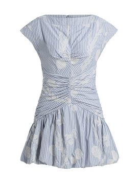 Amur Women's Rowyn Striped Ruched Bubble Minidress