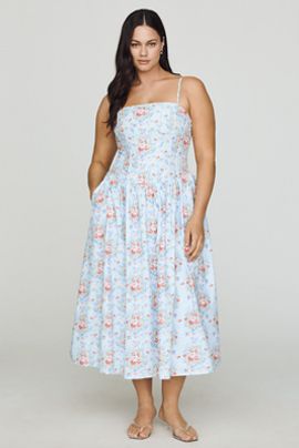 Amy Jane London Plus Phillippa Cotton Poplin Midi Dress