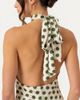 AMY LYNN Amy Lynn Baia Polka Dot Satin Halter Dress in Green, Women's at Urban Outfitters - 4
