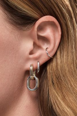 Ana Luisa Ana Luisa Ash Double Two Tone Links Drop Earrings in Two Tone, Women's at Urban Outfitters