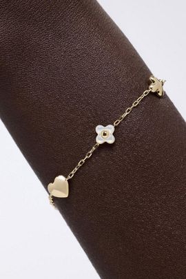 Ana Luisa Ana Luisa Azura Mother of Pearl Gold Charm Bracelet in Gold, Women's at Urban Outfitters