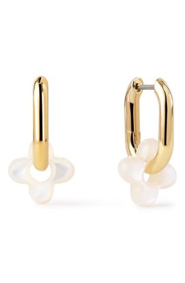 Ana Luisa Ana Luisa Cassia Puffy Flower Mother-of-Pearl Hoop Drop Earrings