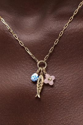 Ana Luisa Ana Luisa Flora Charm Necklace Charm Necklace in Gold, Women's at Urban Outfitters