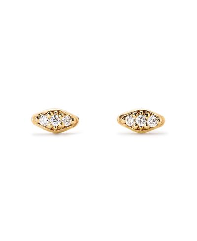 Ana Luisa Ana Luisa Gold Mini Lab-Grown Diamond Navette Studs