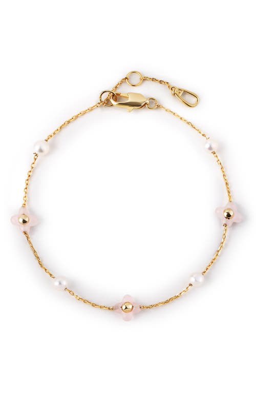 Ana Luisa Ana Luisa Hannah Rose Quartz & Pearl Station Bracelet