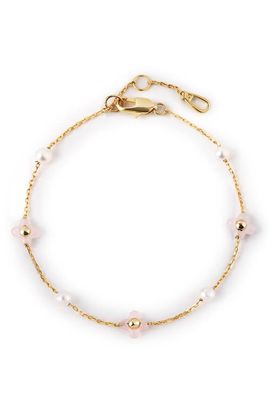 Ana Luisa Ana Luisa Hannah Rose Quartz & Pearl Station Bracelet