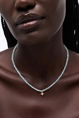 Ana Luisa Ana Luisa Liora Blue Jade Bead Necklace in Gold/Blue, Women's at Urban Outfitters