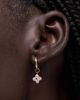 Ana Luisa Ana Luisa Liora Hoops Rose Quartz Flower Earrings in Gold, Women's at Urban Outfitters - 1