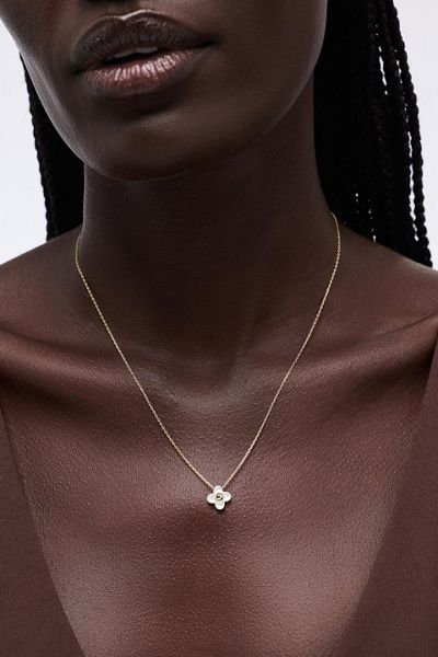 Ana Luisa Ana Luisa Liora Pendant Mini Mother of Pearl Flower Necklace in Gold, Women's at Urban Outfitters