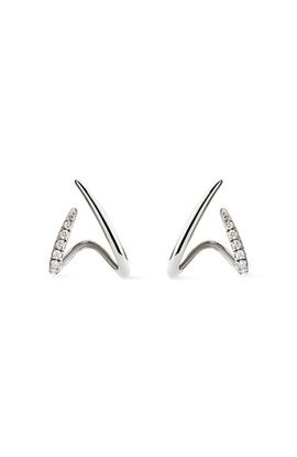 Ana Luisa Ana Luisa Solid White Gold - Diamond Aurora Huggie Studs